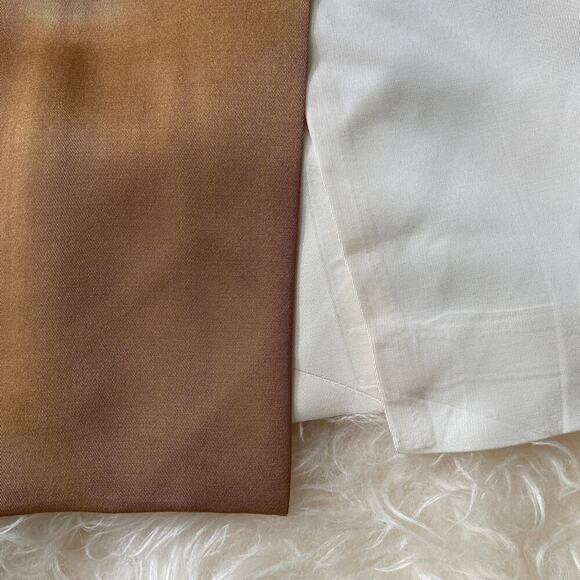 AKRIS 100% Silk Color Block Skirt | Brown, Cream US 10, F 42, D 40, Vents $1590 - Picture 10 of 11
